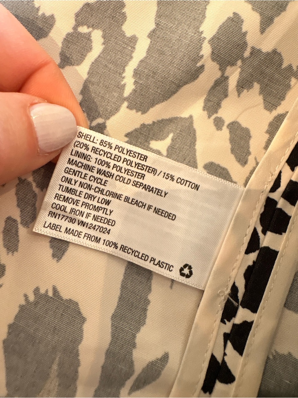 Leopard Print Trench Coat - Black & Cream 2X - Picture 6 of 7